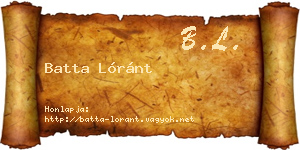 Batta Lóránt névjegykártya